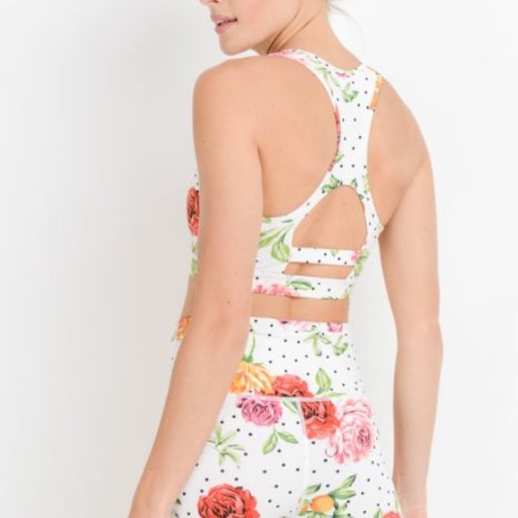 Dots 'n Roses Racerback Sports Bra - Picture 8 of 12